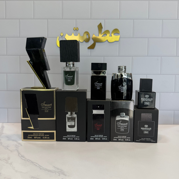 پک عطر مینی مشکی مردانه ۵ عددی شرکت اسمارت